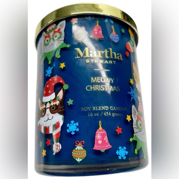 NWT! 🌲 Martha Stewart Kittens Cats 16oz. Meowy Christmas Holiday Candle - Picture 2 of 5